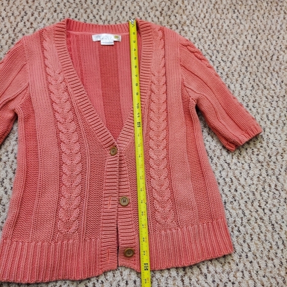 Old Navy Maternity Womens Coral Cardigan Sweater Size M Short Sleeve Button Up - Picture 2 of 9